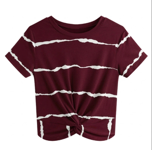 T-shirt personnalisé pour femme, formel, d'été, respirant, imprimé, 100% coton, écologique, col rond, manches courtes - Product Image 1