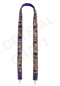 CRYSTAL CRAFT 4681 Vintage Style Beaded Ribbon <b>Strap</b> Hook with Customizable Text Eco-Friendly Handbag Accessories - Product Image 6