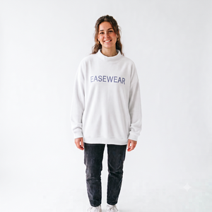 Nouvelle Arrivée Sweat-shirts Oversize en Molleton de Coton pour Femme, Col Montant, Style Fendu, Épaules Tombantes, Manches Longues, Poignets Cousus, Tenue Décontractée pour Fille - Product Image 1