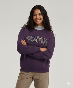 Women Fleece Breathable Eco-Friendly Oversized Mockneck Long Casual <b>Top</b> Front Logo Unlined for Autumn/Winter Daily Wear - Product Image 1