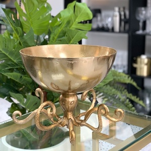 Centro de Mesa Decorativo de Estilo Nórdico, Tazón para Servir con Forma de Pulpo, de Aluminio Dorado Ecológico, Decoración Moderna para el Hogar de Estilo Costero, Estatua para Mesa - Product Image 2