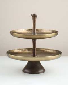 Premium Quality Modern Round Metal Serving <b>Stand</b> with Two Tiered <b>Plates</b> Handmade Vintage Style for Party Dishes - Product Image 2