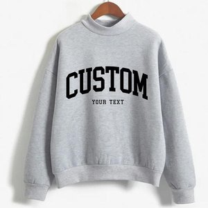 Sweat-shirts et pulls à capuche pour femmes en molleton 100% coton, col montant gris, logo personnalisé, imprimé, effet délavé, respirant, décontracté, hiver - Product Image 1