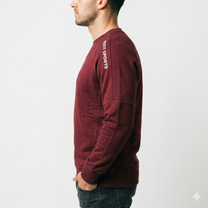 Sweat-shirt respirant imprimé blanc uni à col ras du cou et épaules tombantes pour homme – Hoodies et sweats à capuche vierges personnalisables en gros (OEM) - Product Image 6