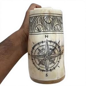 Personaliza con Logotipos y Símbolos: Jarra de Cuerno Vikinga con Logotipo, la Mejor Calidad en Cuernos Naturales para Cerveza, Hidromiel y Vino. Vikingos Forge Heathen. - Product Image 4