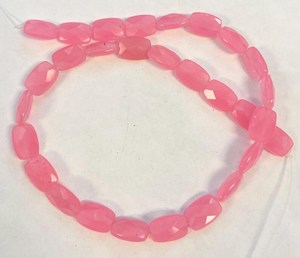 Perles de jade rose facettées rectangulaires, pierres précieuses naturelles, pour la fabrication de bijoux, perles en vrac, vente en gros - Product Image 6