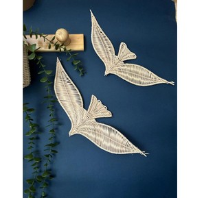 Décoration murale artisanale en forme d'oiseau en rotin, écologique, pour chambre d'enfant, artisanat décoratif. - Product Image 3