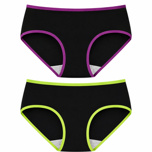 Lot de 5 culottes hipster taille mi-haute pour femme, noires, sans couture, en nylon respirant, couleur unie, style basique, lavables en machine - Product Image 5