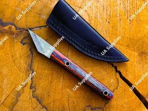 มีดคิริดาชิขนาดเล็ก ใบมีดคมกริบ เหล็กดามัสกัส มีดพกพาคุณภาพพรีเมียม ขนาด 2 นิ้ว ใช้ได้ตามกฎหมาย มีดคัตเตอร์อเนกประสงค์ - Product Image 3