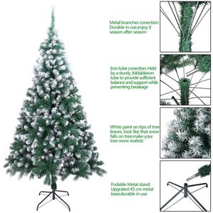 Albero di Natale in PVC Bianco Spray da 2,13 m con 1349 Rami, Decorazioni Festive per la Stagione Natalizia - Product Image 5