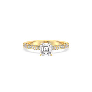 Bague solitaire en diamant de laboratoire HPHT CVD de qualité supérieure REYES en or jaune 14 carats, cadeau de mariage, bijoux minimalistes pour femmes - Product Image 2