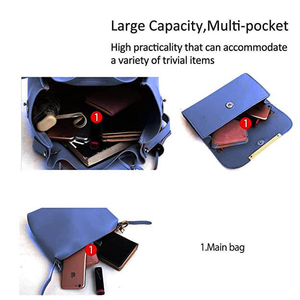 Ensemble 3 Pièces en Cuir Véritable de Haute Qualité pour Femmes : Sac Fourre-tout Durable, Sac Bandoulière Grande Capacité, Sac à Main 3 Pièces pour Dames de Marque - Product Image 3