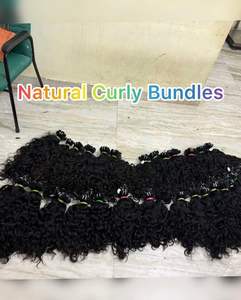 Extensiones de cabello humano rizado natural directo de fábrica Extensiones de cabello Virgen sin procesar de alta calidad Brillante hinchable de larga duración al por mayor - Product Image 5