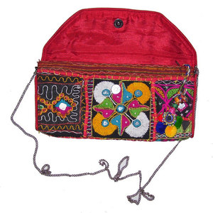<b>Medium</b> Kutch Embroidery Ethnic Banjara Clutch <b>Purse</b> for Women Handmade Traditional Boho Style Party Wedding Festive Evening - Product Image 4