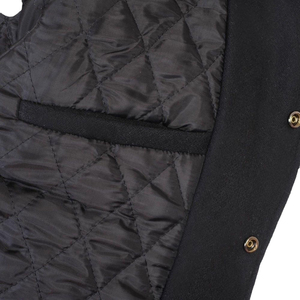 Veste à capuche décontractée de style universitaire en toile de haute qualité pour homme, 100% laine, streetwear, noire, saison hivernale - Product Image 5