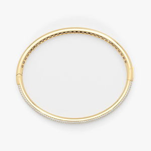 White Gold Multi Row Pave Lab Grown Diamond Tennis <b>Bangle</b> <b>Bracelet</b> - Product Image 6