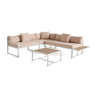 Custom <b>Outdoor</b> Garden <b>Sofa</b> Set All Weather Metal Frame Cushioned Patio Couch Furniture with Table for Villa Courtyard - Product Image 1