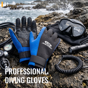 Guantes de Buceo Aropec de Neopreno de 2 mm con Palma y Dedos Reforzados con PVC Antideslizante, Correa de Muñeca Ajustable - OEM/ODM/OBM - Product Image 2