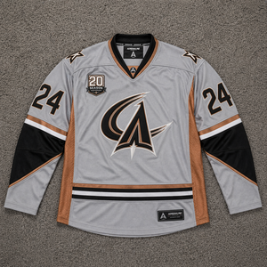Air Knit Polyester Ice Hockey Jersey Custom Steel Grey Copper Black Team Uniform Premium Breathable Athletic Hockey Shirts - Product Image 1