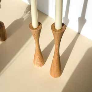 Support de bougie en bois classique pour la décoration moderne de la maison, écologique, pour Noël, les mariages, les événements et comme centre de table pour la chambre - Product Image 3