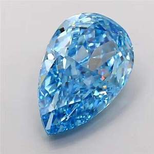 Diamant de laboratoire 10 carats, taille poire, bleu fantaisie, clarté VS2, pierre précieuse en vrac, vente en gros, bijoux fins - Product Image 1