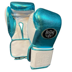 No Boxing No Life Gants de boxe professionnels en cuir de vachette de qualité supérieure à lacets Rembourrage épais à 4 couches Respirant Évacuation de l'humidité - Product Image 1