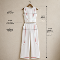 Ensemble deux pièces en lin uni pour femme, haut court à surpiqûres contrastées et pantalon large, tenue d'été sans manches assortie, tailles jusqu'à 3XL, vente en gros