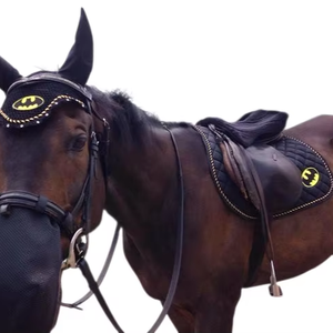 Almohadilla de montura para caballo multicolor con gorros a juego, de tela de algodón y polialgodón, morada, multiusos. - Product Image 1