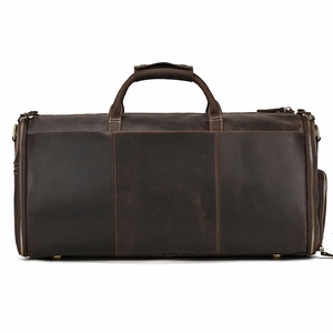 Sac de voyage rétro en cuir véritable pour homme, sac de week-end vintage, bagages en cuir véritable pour le dropshipping - Product Image 1