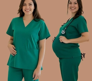 Wholesale Bulk Custom Female Hospital Medical <b>Scrub</b> Uniform Women Wrapped Nurse Maternity <b>Scrubs</b> <b>Top</b> Comfort Fit Side - Product Image 2