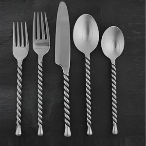 Cubiertos de Acero Inoxidable con Acabado Mate y Mango Trenzado, los Más Vendidos para Fiestas, Decoración de Mesa, Vajilla Moderna para Cocina - Product Image 1