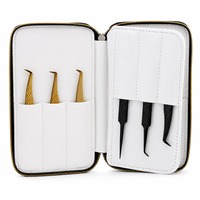 Étui de rangement pour pinces à extensions de cils, 12 compartiments, en cuir PU, pochette de rangement, idéal pour les voyages, porte-outils pour cils, portable