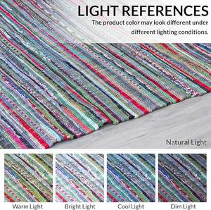 Alfombra de Tela Trenzada Chindi Multicolor 2026, Estilo Boho, Rústico, Tejida a Mano, Reversible, de Algodón Natural Reciclado - Product Image 4