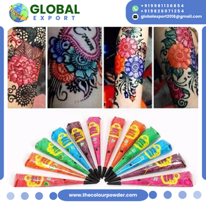 กรวยเฮนน่าสีสำหรับเพ้นท์ลายเมห์นดี ขายส่ง 6 สี หัวพ่นแบบพิน ได้รับมาตรฐาน ISO บรรจุ 12 หลอด สำหรับทำรอยสักชั่วคราว - Product Image 4