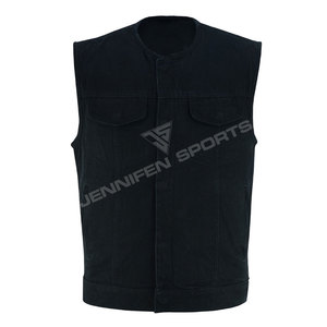 Chaleco de lona 100% algodón para hombre, hecho a medida, para motociclistas, ropa de cuero para clubes de motociclistas y grupos de motociclistas, ideal para el verano. - Product Image 1