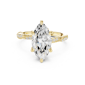 แหวนเพชรทรงมาร์คีส์ 2.50 กะรัต ได้รับการรับรองจาก IGI เพชรเพาะเลี้ยงในห้องปฏิบัติการ ตัวเรือนทองคำแท้ 14K ดีไซน์ลายคลื่นสุดพิเศษ แหวนหมั้นสำหรับผู้หญิง แหวนแต่งงาน - Product Image 1