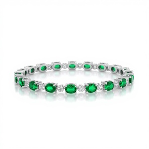 Bracelet tennis en or 14 carats avec émeraudes, bijoux en pierres précieuses naturelles, bijoux fins pour femmes, bijoux personnalisés, fabricant OEM - Product Image 6