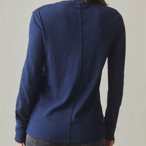 Camisetas Personalizadas de Manga Larga para Mujer, Cuello Redondo, 100% Algodón, Camisetas Holgadas de Manga Larga - Product Image 2