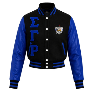 Chaqueta Bomber Corta de Satén para Mujer Sigma Gamma Rho, con Cierre Frontal, Estilo Casual, Ligera, Personalizada - Product Image 1