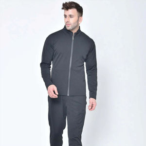 Chándal Deportivo Personalizado para Hombre, Color Gris Oscuro, Manga Larga, Cierre de Cremallera, Secado Rápido, Corte Deportivo, para Otoño, Talla Regular, 100% Poliéster - Product Image 4