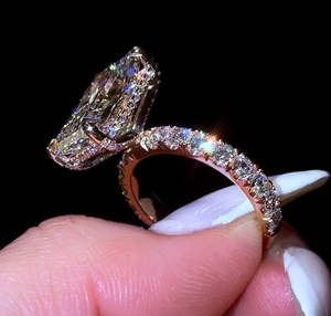 Anillo de Aniversario de Moissanita con Corte Radiante de 5CT, Anillo de Compromiso de Plata Esterlina 925, Anillo Solitario de Diamante, Regalos de Aniversario, Boda - Product Image 6