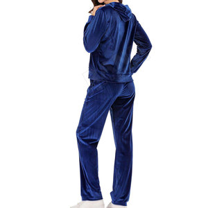 Survêtement à capuche violet pour femme, fermeture éclair intégrale, poches latérales, tenue décontractée d'automne, coupe classique, couleur unie - Product Image 5