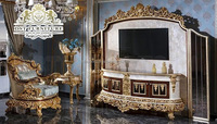 Meuble TV mural en teck de style moderne, taille et couleur personnalisables, sculpté à la main, meuble de présentation pour salon, durable, expédition maritime SEA