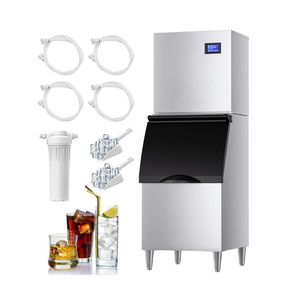 Máquina comercial para hacer hielo, 500 lb/24H con depósito de almacenamiento de 350 lb, hielo listo en 8-15 minutos - Product Image 1