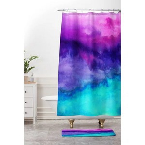 Tapis de bain abstrait en aquarelle, rectangulaire, en microfibre, antidérapant, style bohème, imprimé numériquement, pour usage domestique - Product Image 2