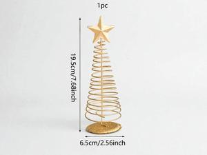 ต้นคริสต์มาสเหล็ก ชุด 3 ชิ้น ต้นสนตั้งโต๊ะเคลือบทองสำหรับตกแต่ง - Product Image 4