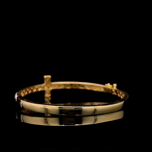 Sleek T Shape Lab Grown Diamond Open Bangle <b>Bracelet</b> Minimalist 925 Sterling <b>Silver</b> 10K 14K 18K Gold Womens <b>Cuff</b> Factory Direct - Product Image 3