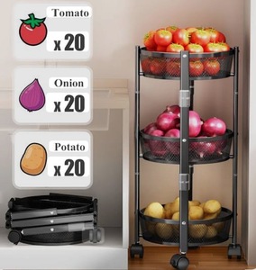 Chariot de rangement en métal à 5 niveaux de haute qualité avec design multifonctionnel et réglable - Product Image 2