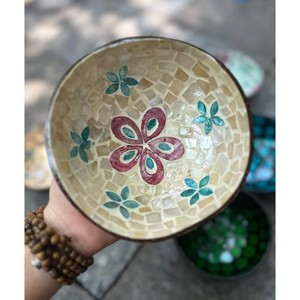 Handicraft Unique Design <b>Coconut</b> <b>Shell</b> Bowl Inlaid with Egg <b>Shell</b> / Holiday - Product Image 6