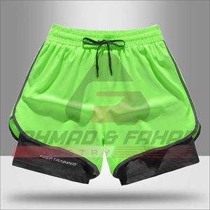 Men's <b>White</b> Quick Dry Knitted Sport Shorts With Black Trim And Drawstring Waist Regular Fit Solid Design - Product Image 2